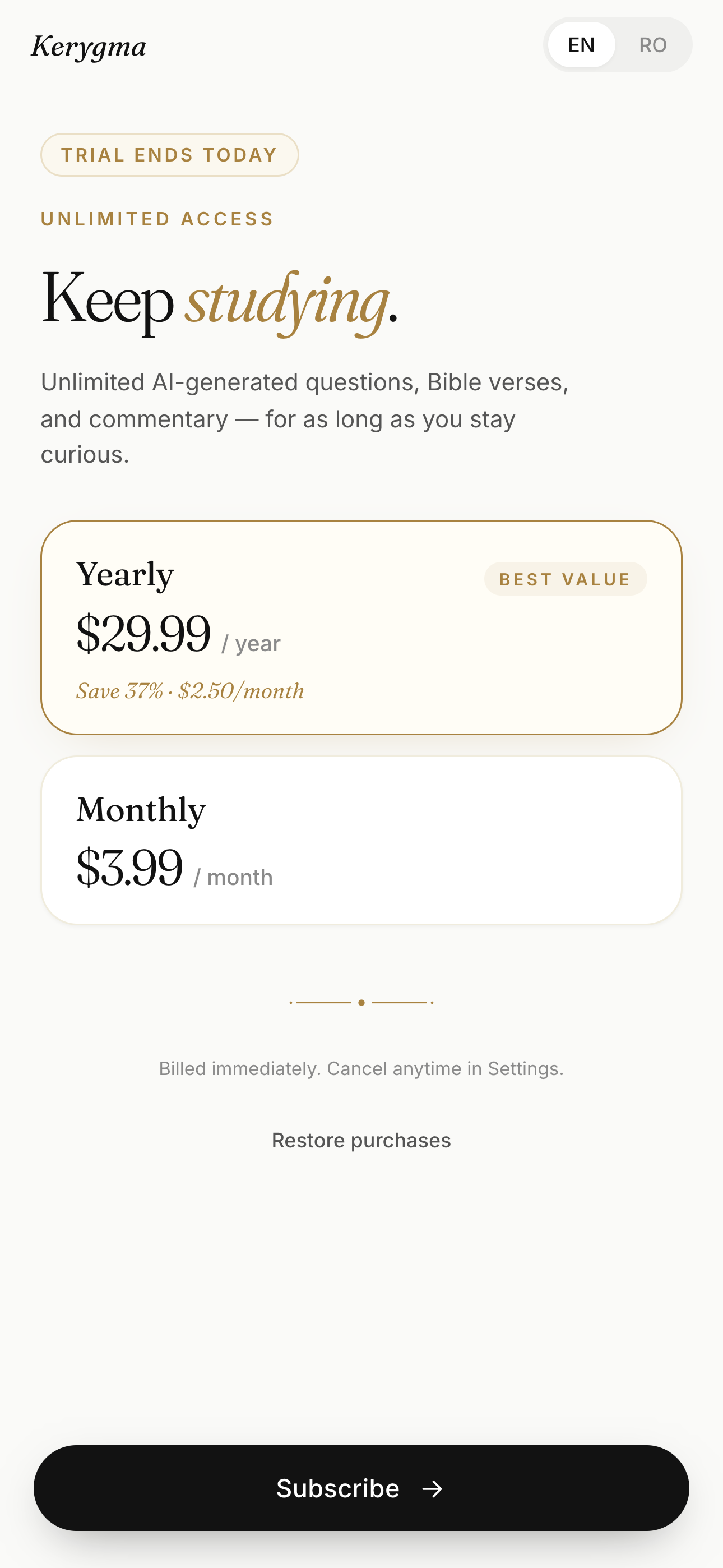 Kerygma subscription